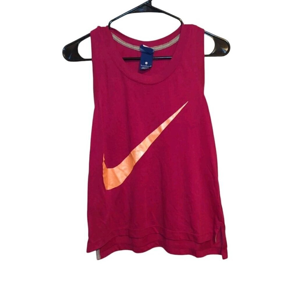 Nike Dri -Fit Magenta Swoosh Racerback Tank Top Size Small
